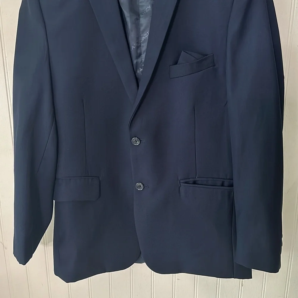 Tazio Navy Blue Jacket Blazer and Vest Like New sz 14